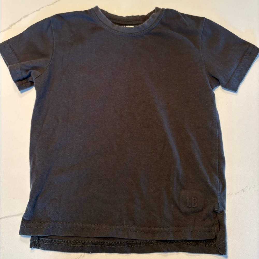 Little Bipsy Elevated Tee in charcoal, 4-5T
